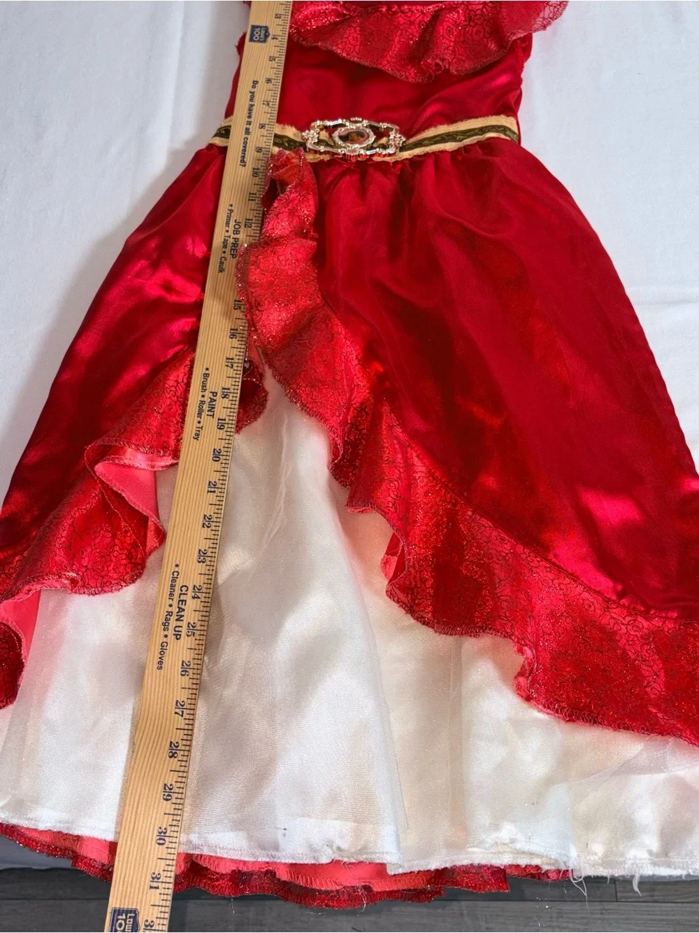Disney elena of avalor Girls age 7 Red Princess Costume Dress with Gold Belt